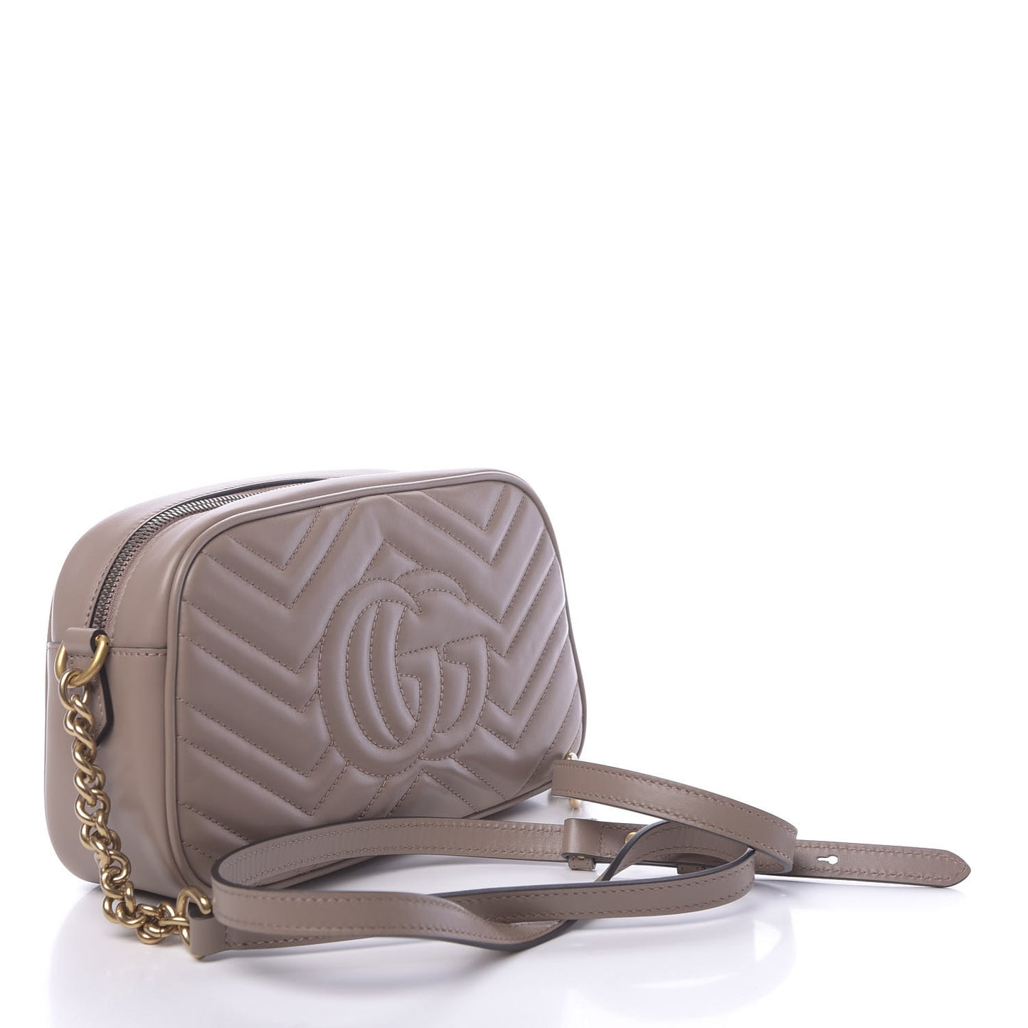 Calfskin Matelasse Small GG Marmont Chain Shoulder Bag Porcelain Rose