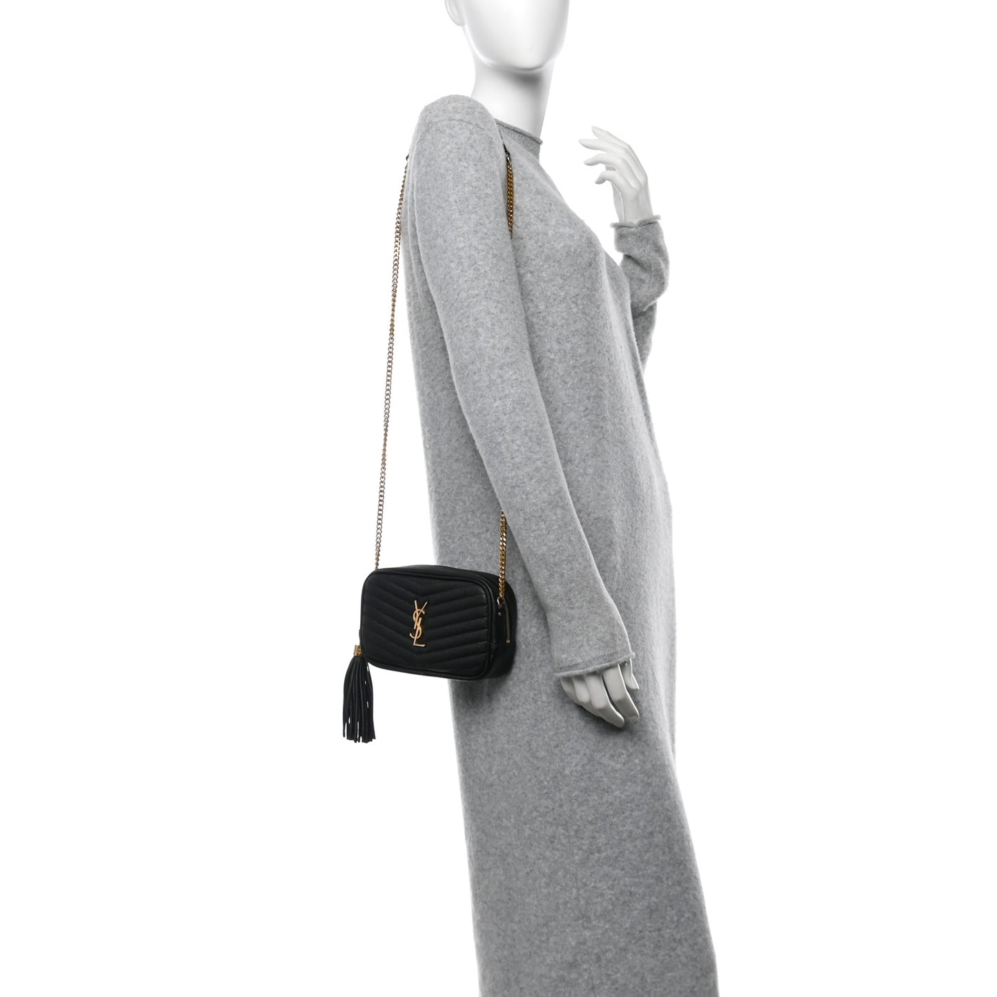 Grain De Poudre Matelasse Monogram Mini Lou Camera Bag Black