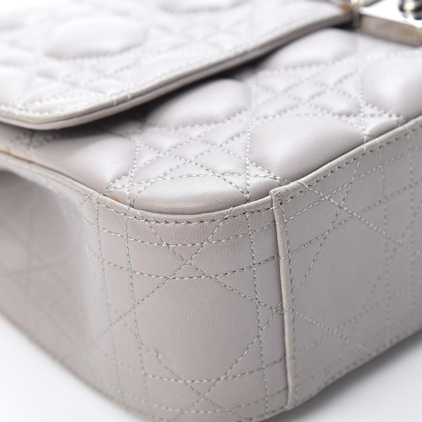 Lambskin Cannage Medium Miss Dior Flap Grey