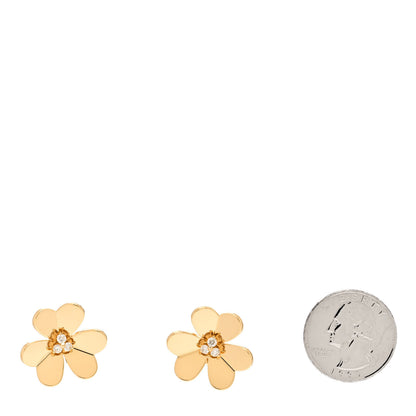 Van Cleef & Arpels 18K Yellow Gold Diamond Large Frivole Earrings 2 of 5
