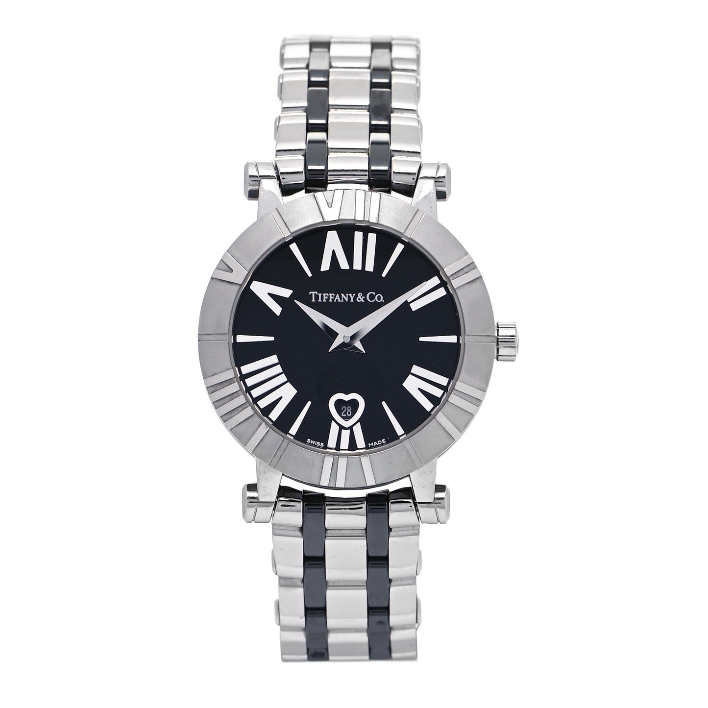 Stainless Steel Ceramic 30mm Atlas Quartz Watch Black