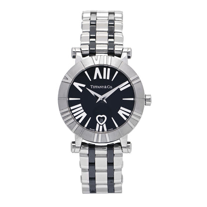 Tiffany Stainless Steel Ceramic 30mm Atlas Quartz Watch Black 1 of 4
