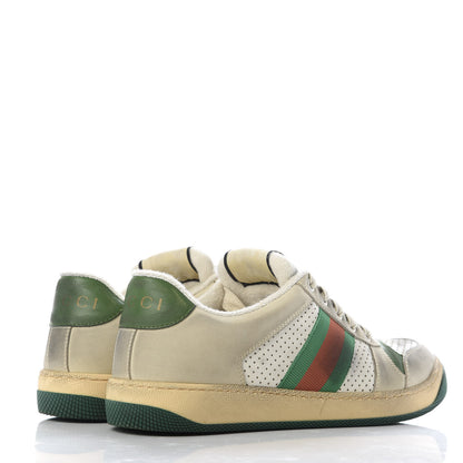 Gucci Nubuck Web Womens Screener Sneakers 39 Dusty Milk New Mystic White Vintage Green 4 of 9