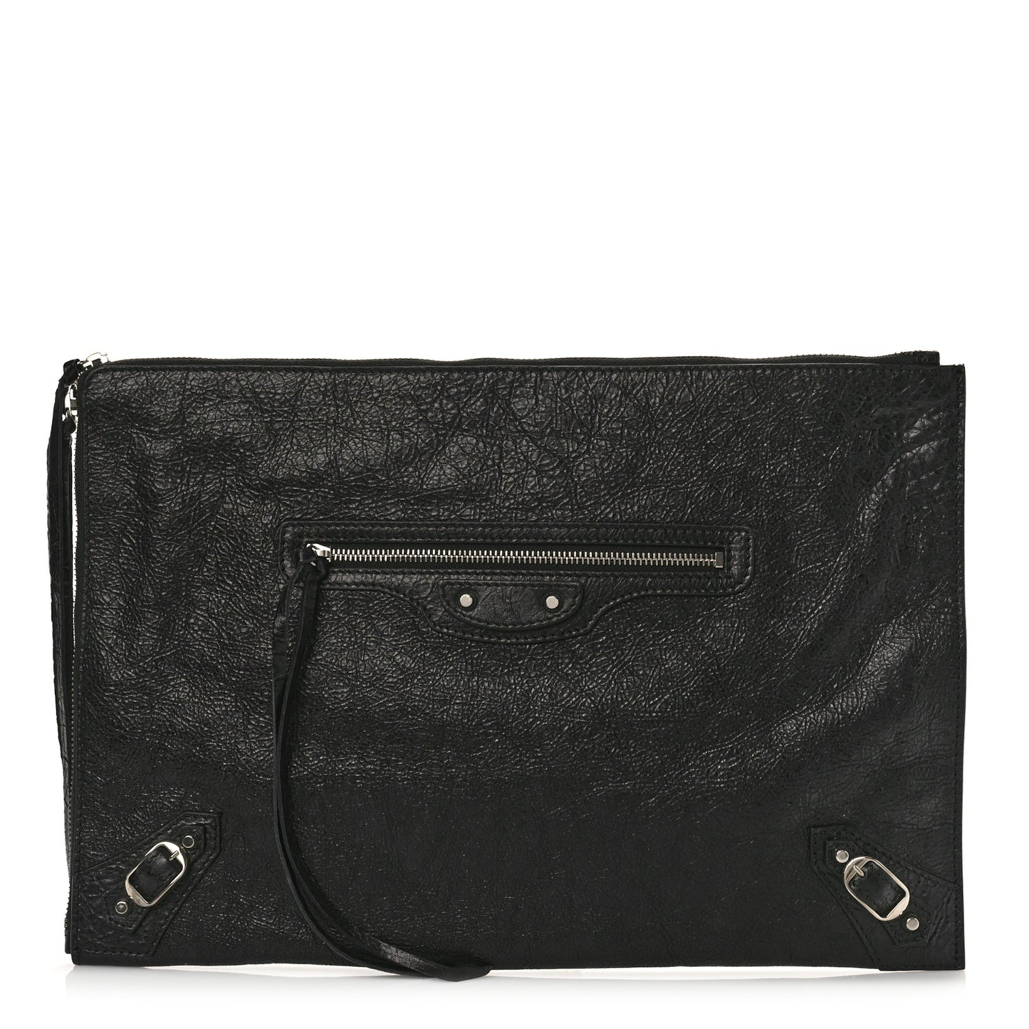 Agneau Classic Hardware Small Pouch Black