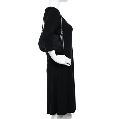 Prada Spazzolato Cleo Flap Shoulder Bag Black 2 of 11