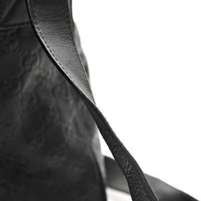 Gucci Guccissima Medium Flap Messenger Bag Black 13 of 14