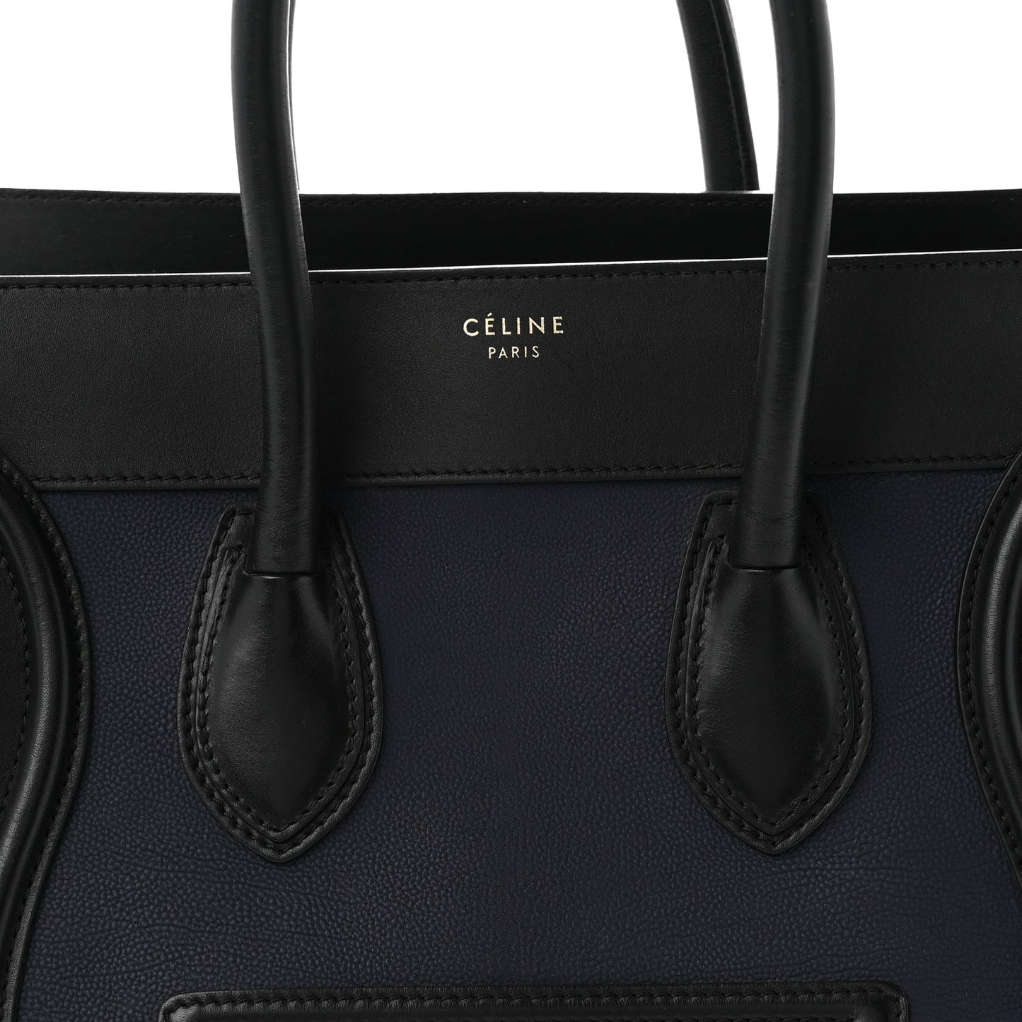 Elephant Calfskin Mini Tri-Color Luggage Blue Black White