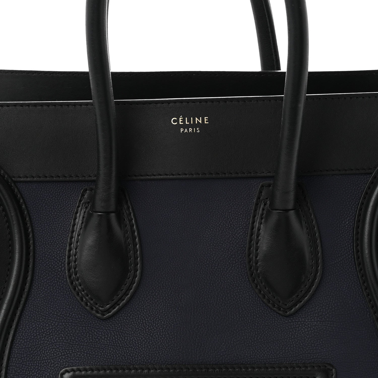 Celine Elephant Calfskin Mini Tri-Color Luggage Blue Black White 8 of 11