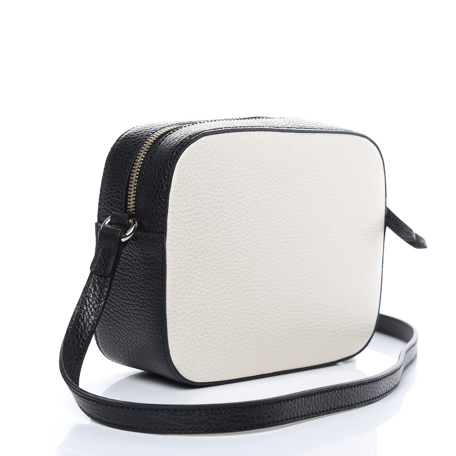 Gucci Dollar Calfskin Bi-Color Small Soho Disco Bag Mystic White Black 3 of 9