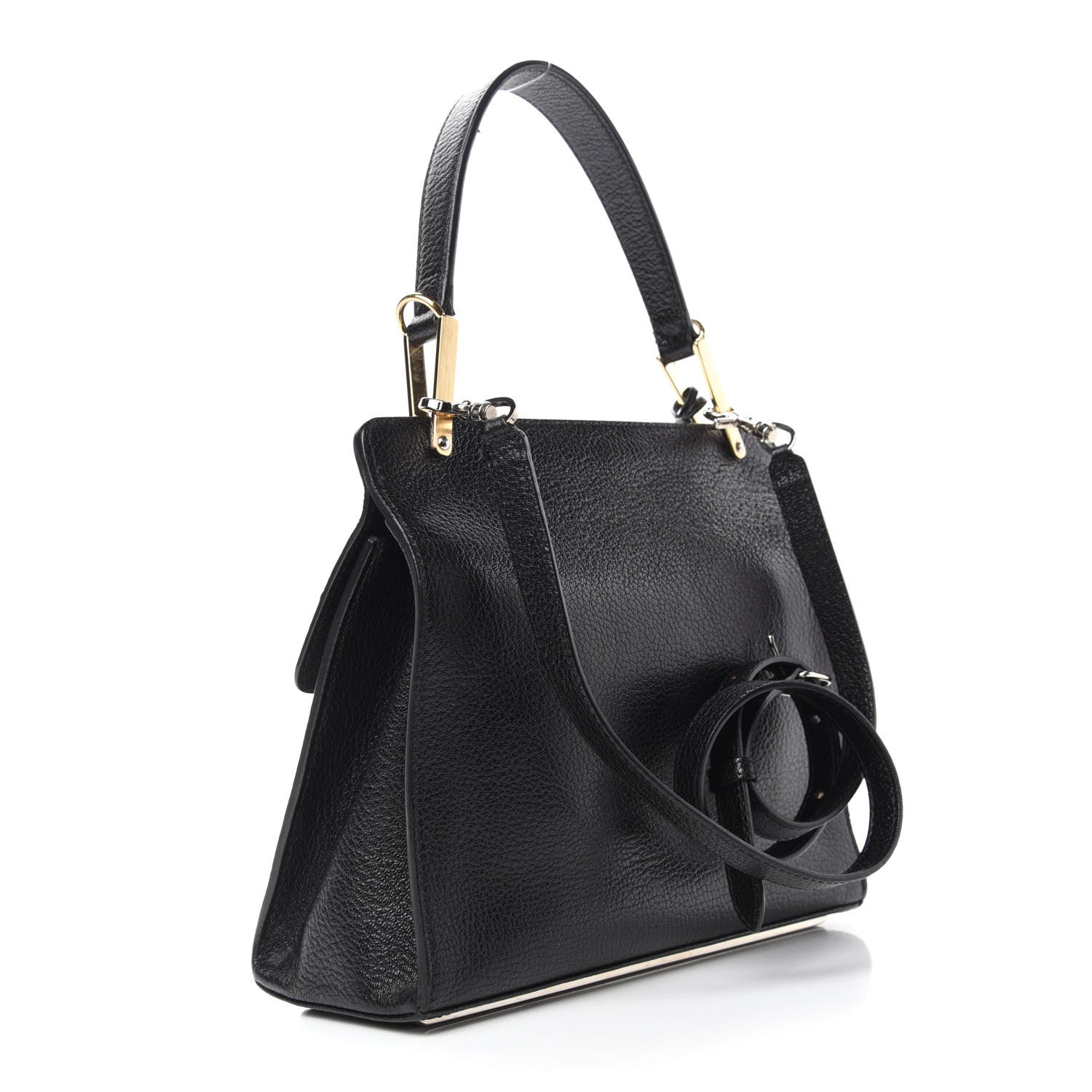 Balenciaga Calfskin Ostrich Trimmed Le Dix Cartable S Bag Black 4 of 16