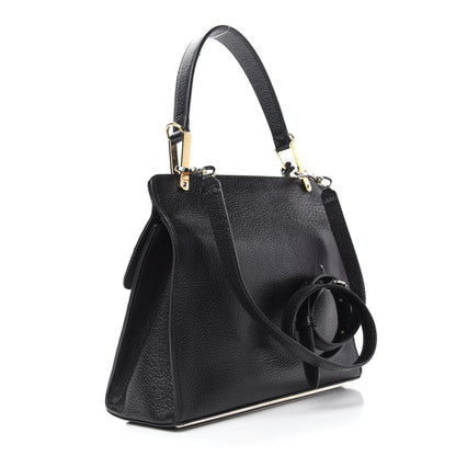 Balenciaga Calfskin Ostrich Trimmed Le Dix Cartable S Bag Black 4 of 16