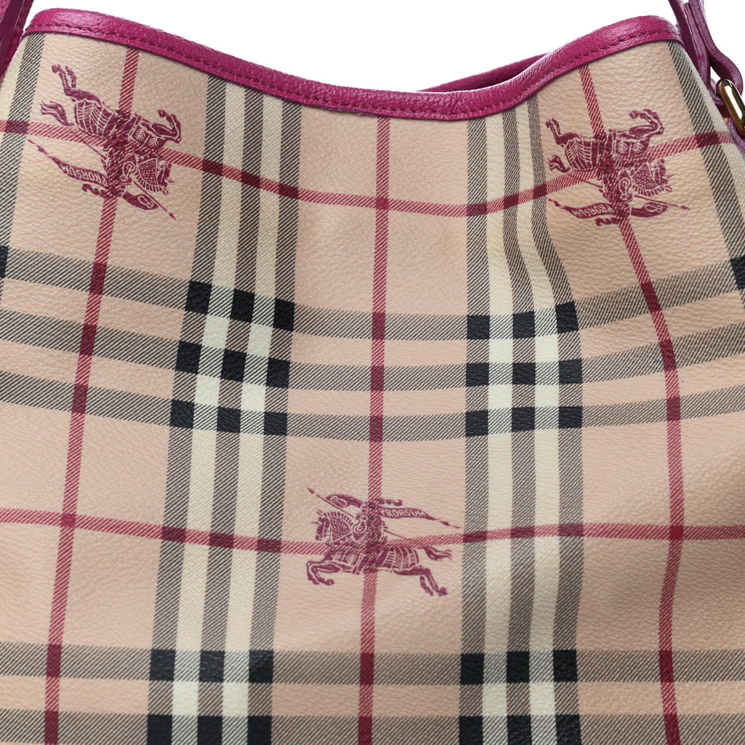 Burberry Haymarket Check Small Canterbury Tote Magenta 9 of 11