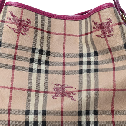 Burberry Haymarket Check Small Canterbury Tote Magenta 9 of 11