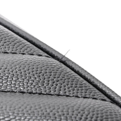 Saint Laurent Grain De Poudre Matelasse Chevron Monogram Shopping Bag Black 18 of 20