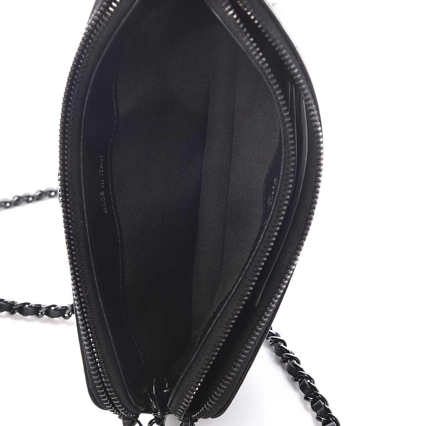 Lambskin Quilted Small Boy Clutch With Chain So Black