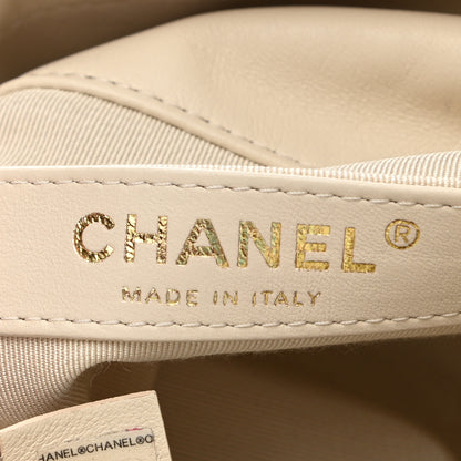 Chanel Lambskin Bucket Chain Drawstring Bag Beige 7 of 10