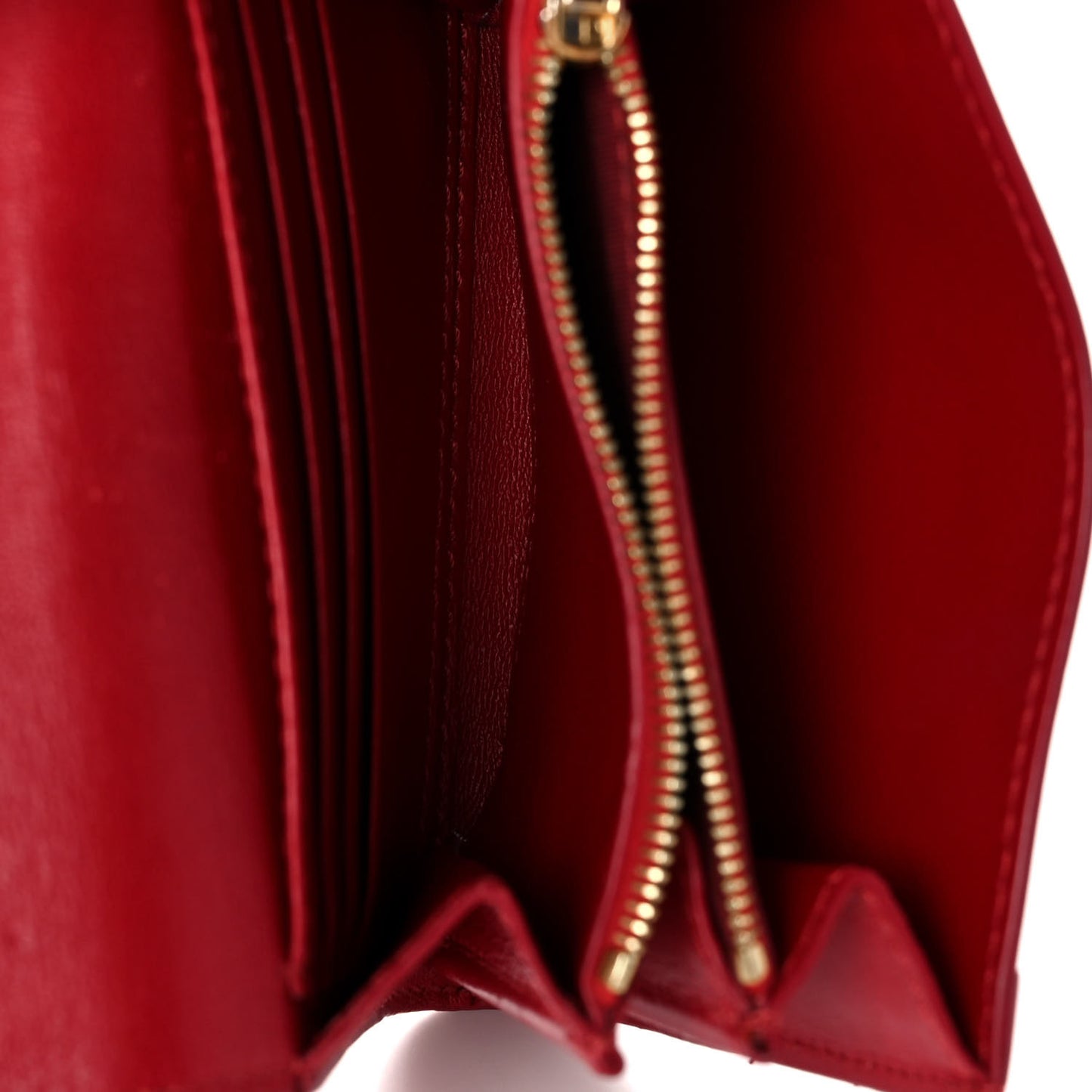 Lambskin Small Flap Wallet Red