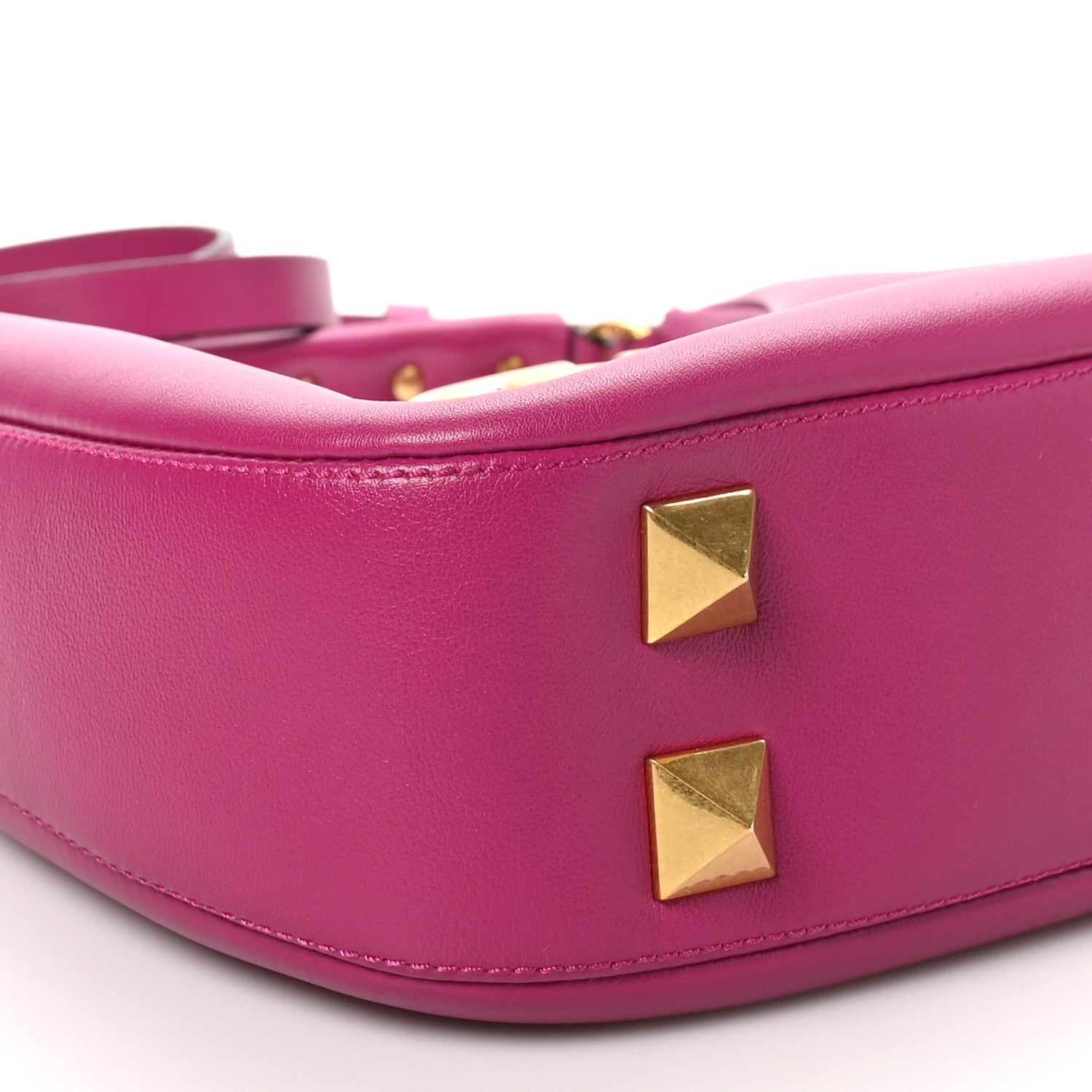 Valentino Garavani Calfskin Stud Sign Zip Hobo Rose Violet 8 of 9