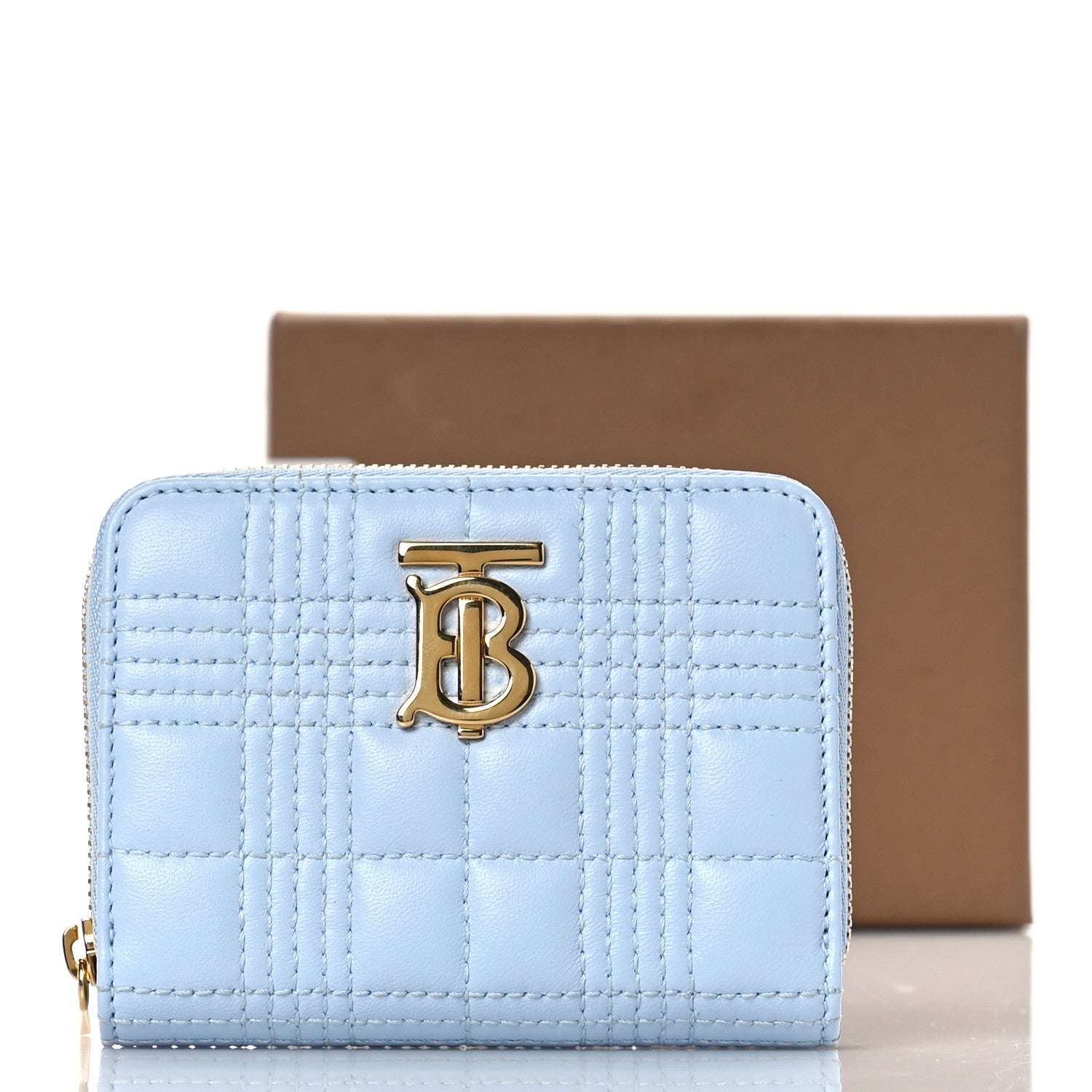Burberry Lambskin Quilted Lola Wallet Pale Blue 9 of 9