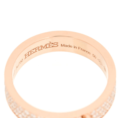 Hermes 18K Rose Gold Diamond MM Kelly Clochette Ring 50 5.25 4 of 6