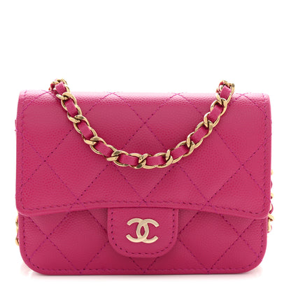 Chanel Caviar Quilted Mini Chain Bag Dark Pink 1 of 10