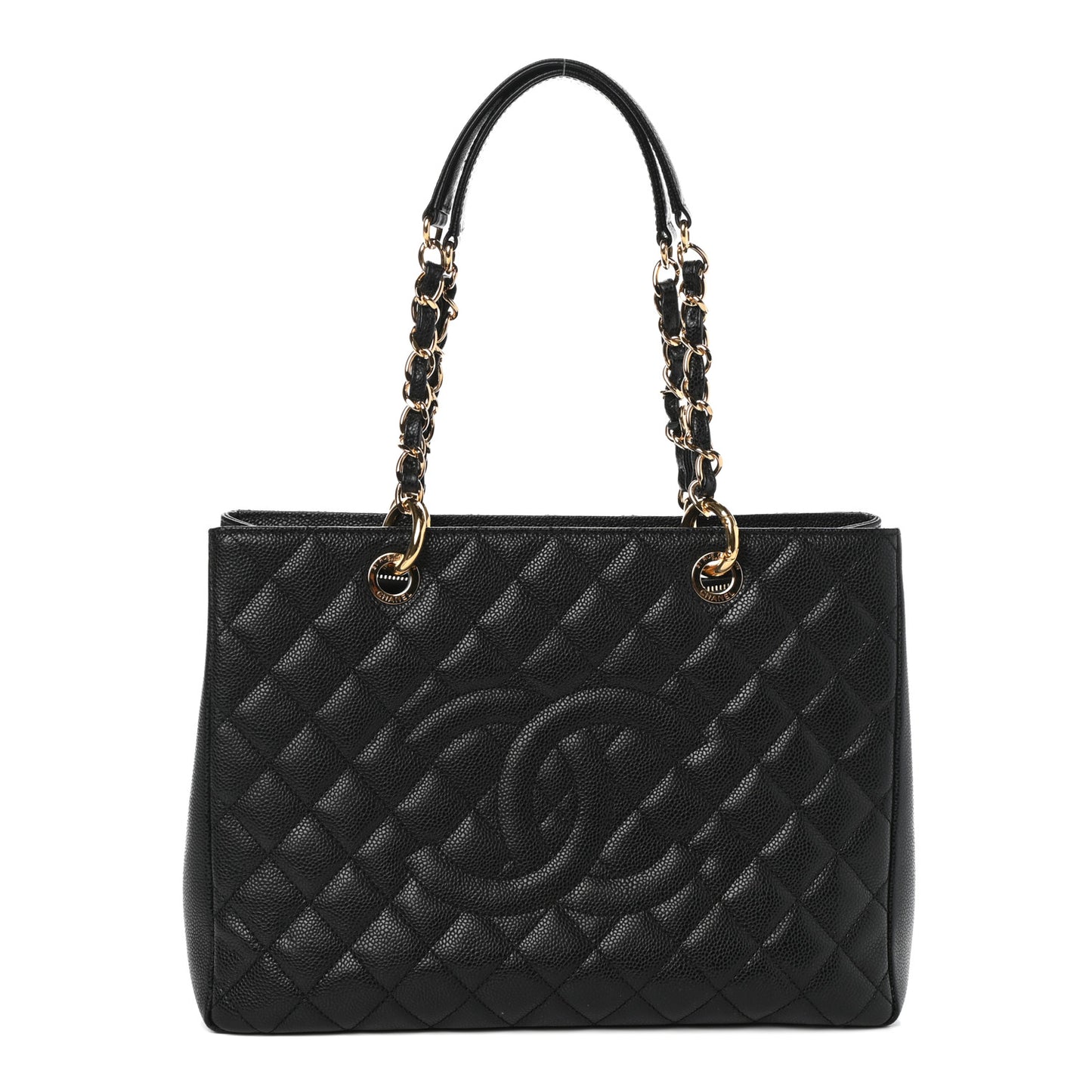 Caviar Quilted Grand Shopping Tote GST Black