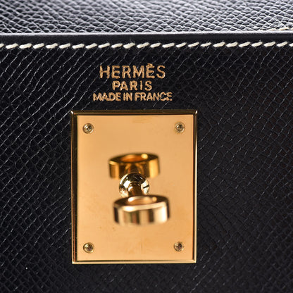 Hermes Veau Grain Lisse Kelly Sellier 32 Black 14 of 33