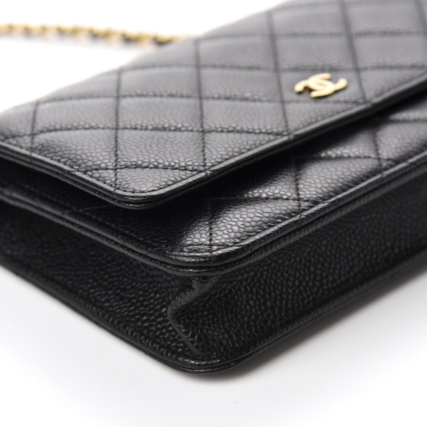 Caviar Quilted Wallet On Chain WOC Black