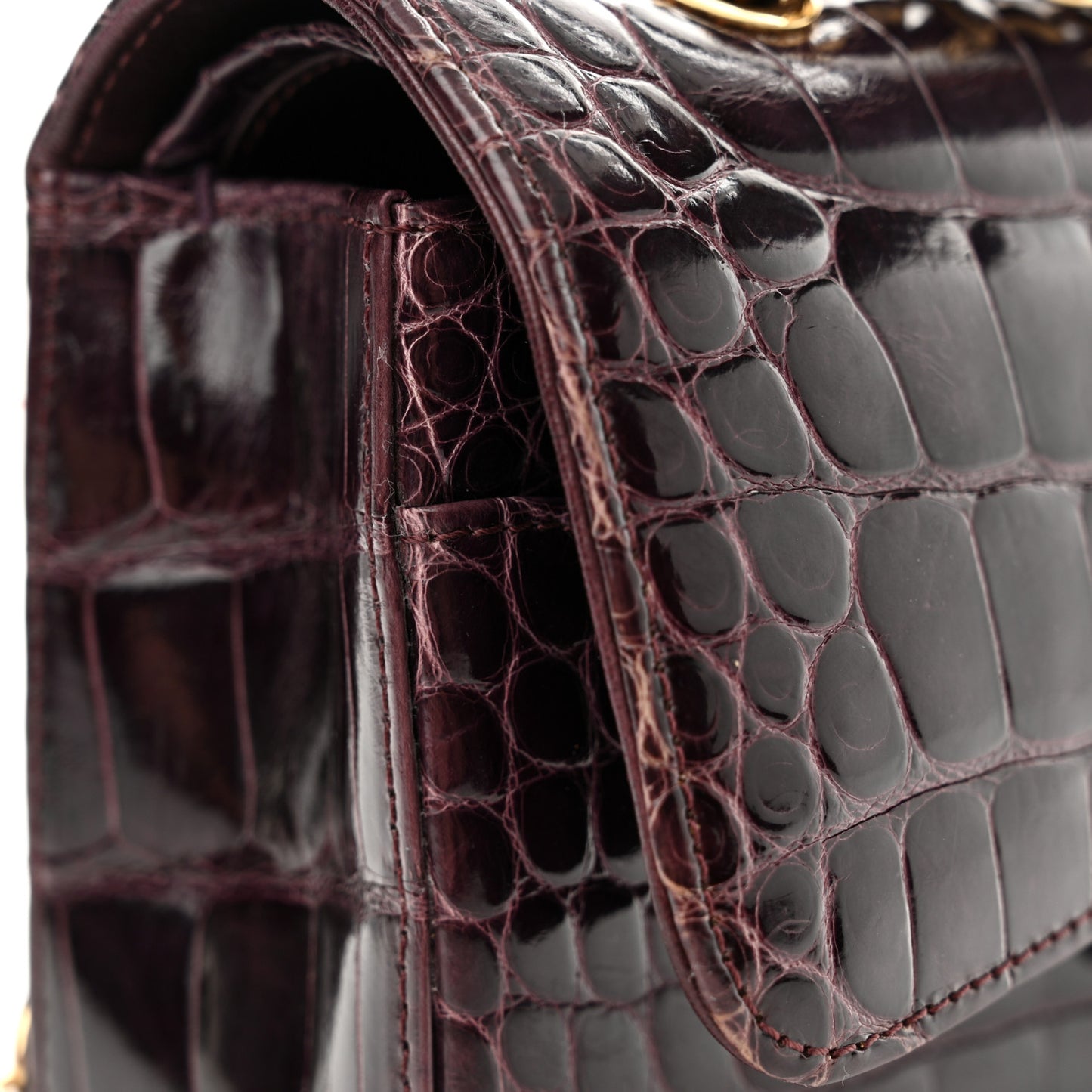 Alligator Medium Double Flap Purple