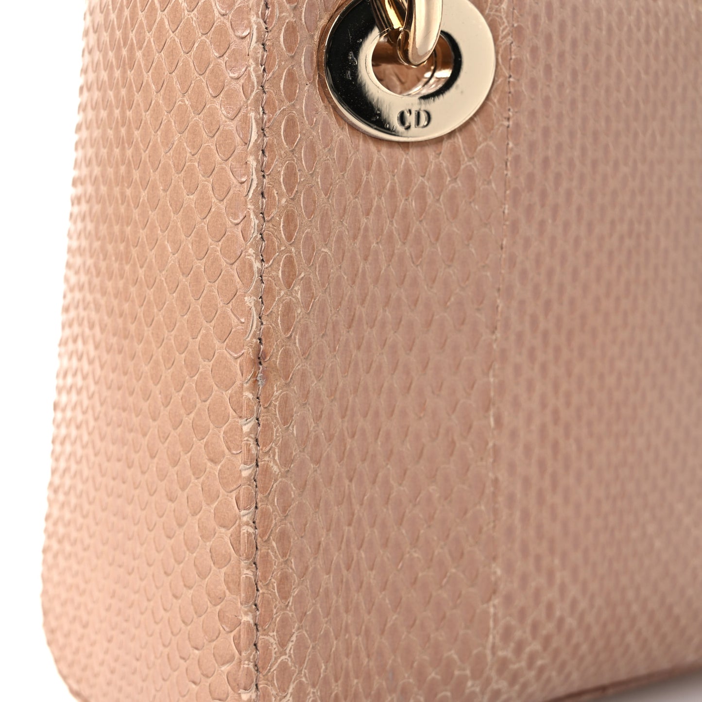 Snakeskin Mini Lady Dior Beige