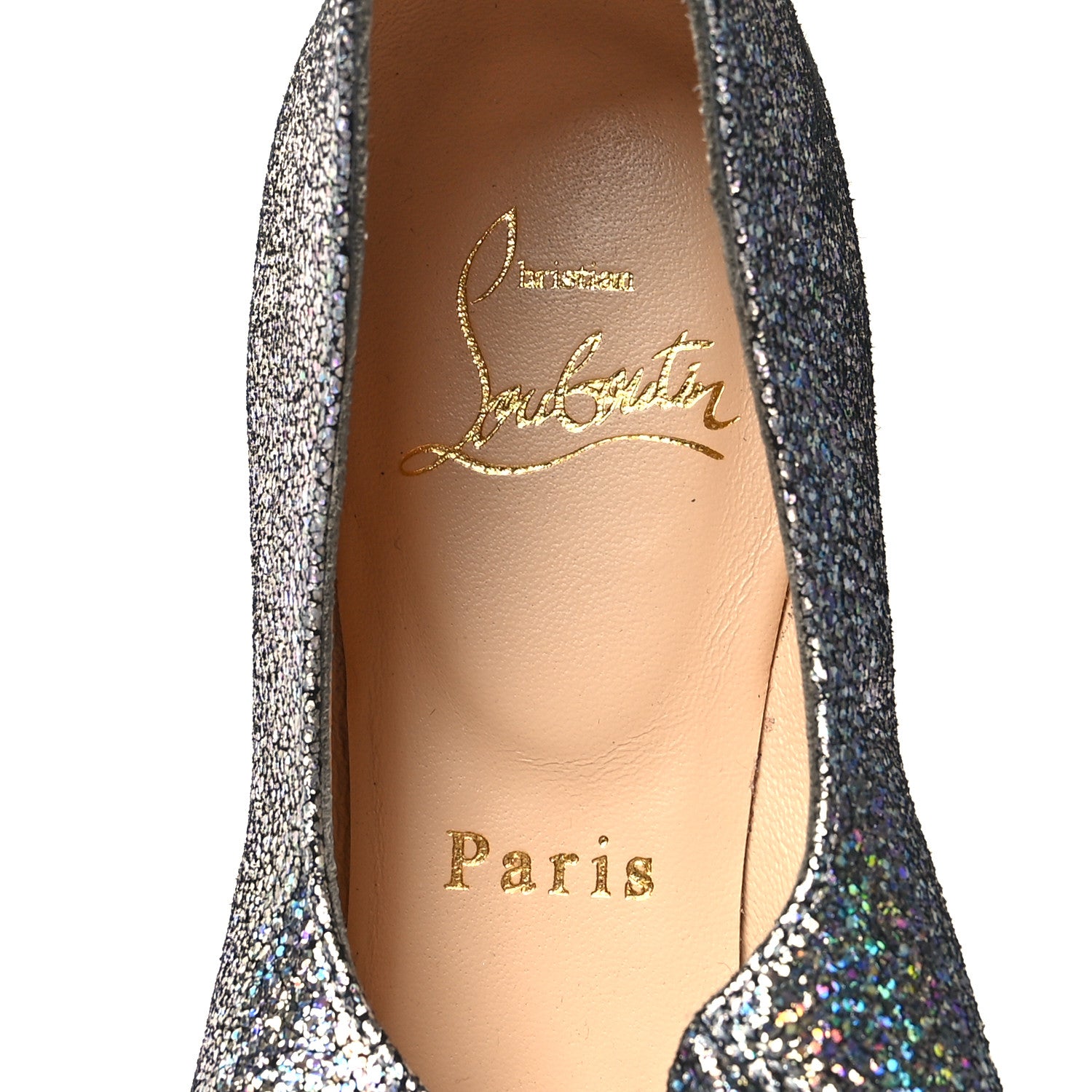 Christian Louboutin Nappa Mica Gil Mary Jane Ballet Flats 38.5 Silver 7 of 7