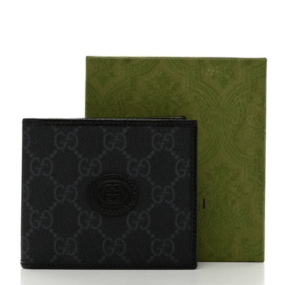 Gucci GG Supreme Monogram Azalea Calfskin Retro Interlocking G Bi-Fold Wallet Black 8 of 8