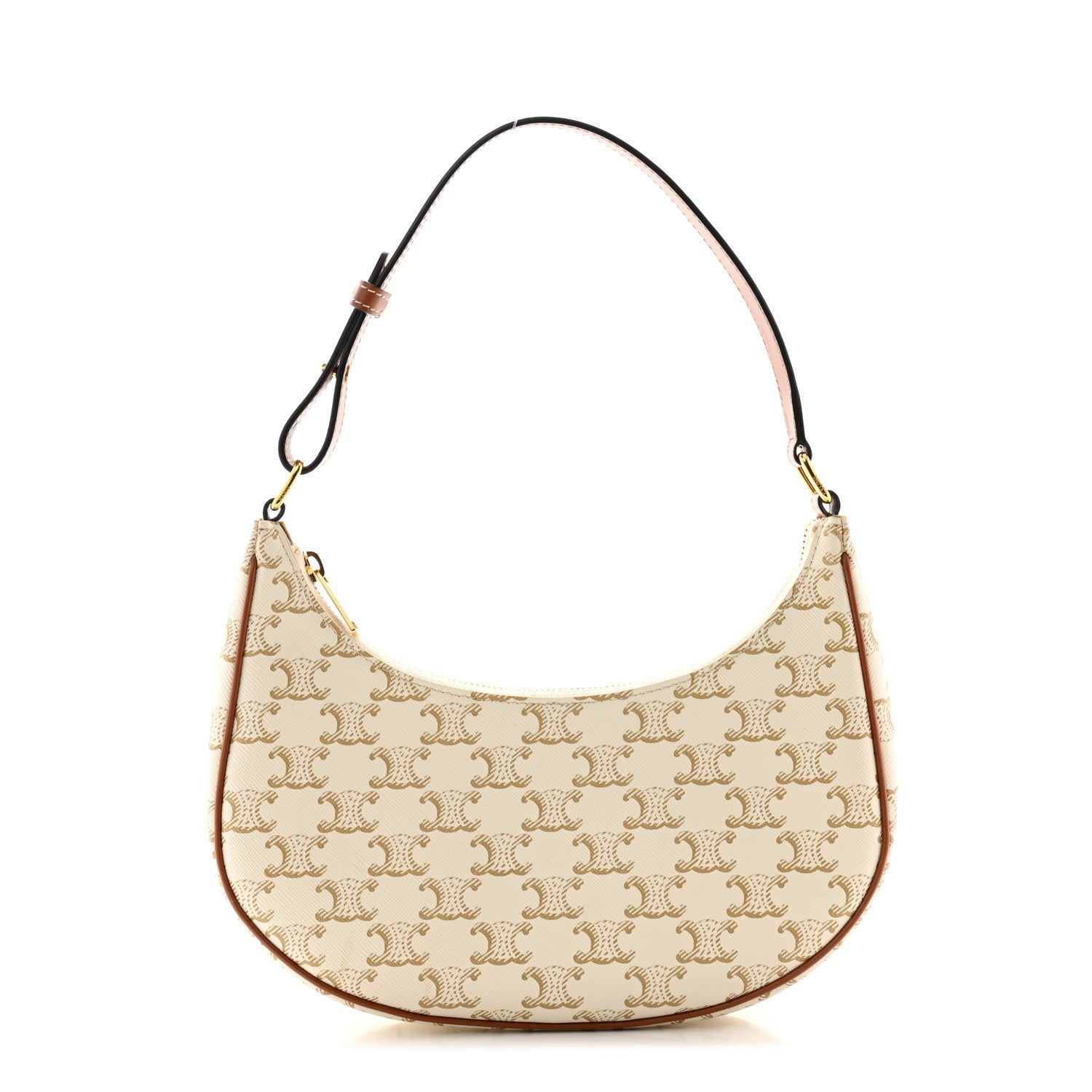 Celine Canvas Calfskin Ava Triomphe Shoulder Bag White 1 of 11