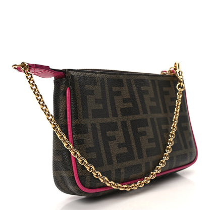 Fendi Zucca Spalmati Vitello Elite Pochette Tobacco Ciclamino 3 of 14