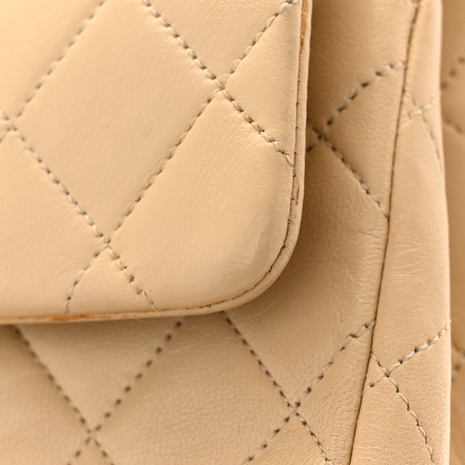 Chanel Lambskin Quilted Medium Double Flap Beige 26 of 30