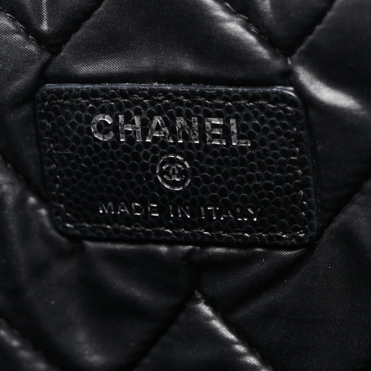 Chanel Caviar Chevron Quilted Large Cosmetic Case Black 6 of 9