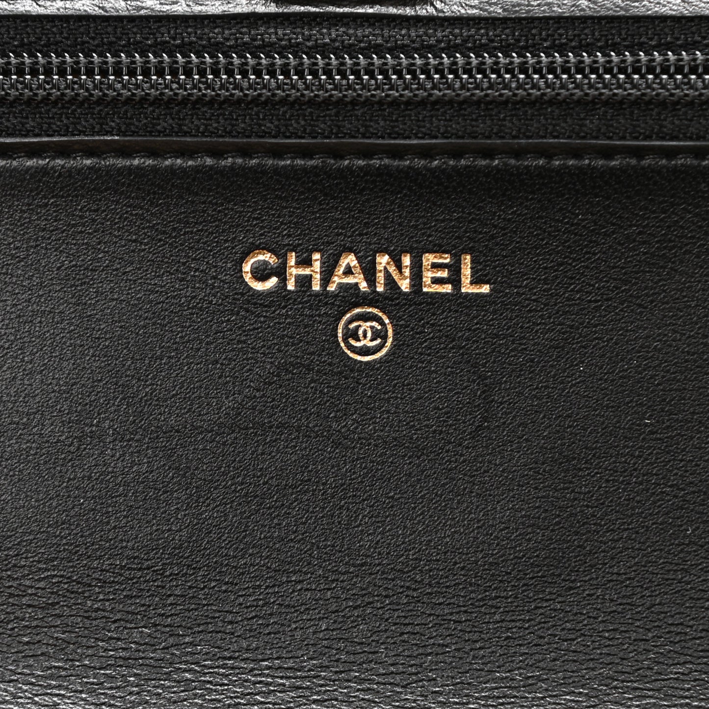 Lambskin Quilted CC Pearl Crush Wallet on Chain WOC Black