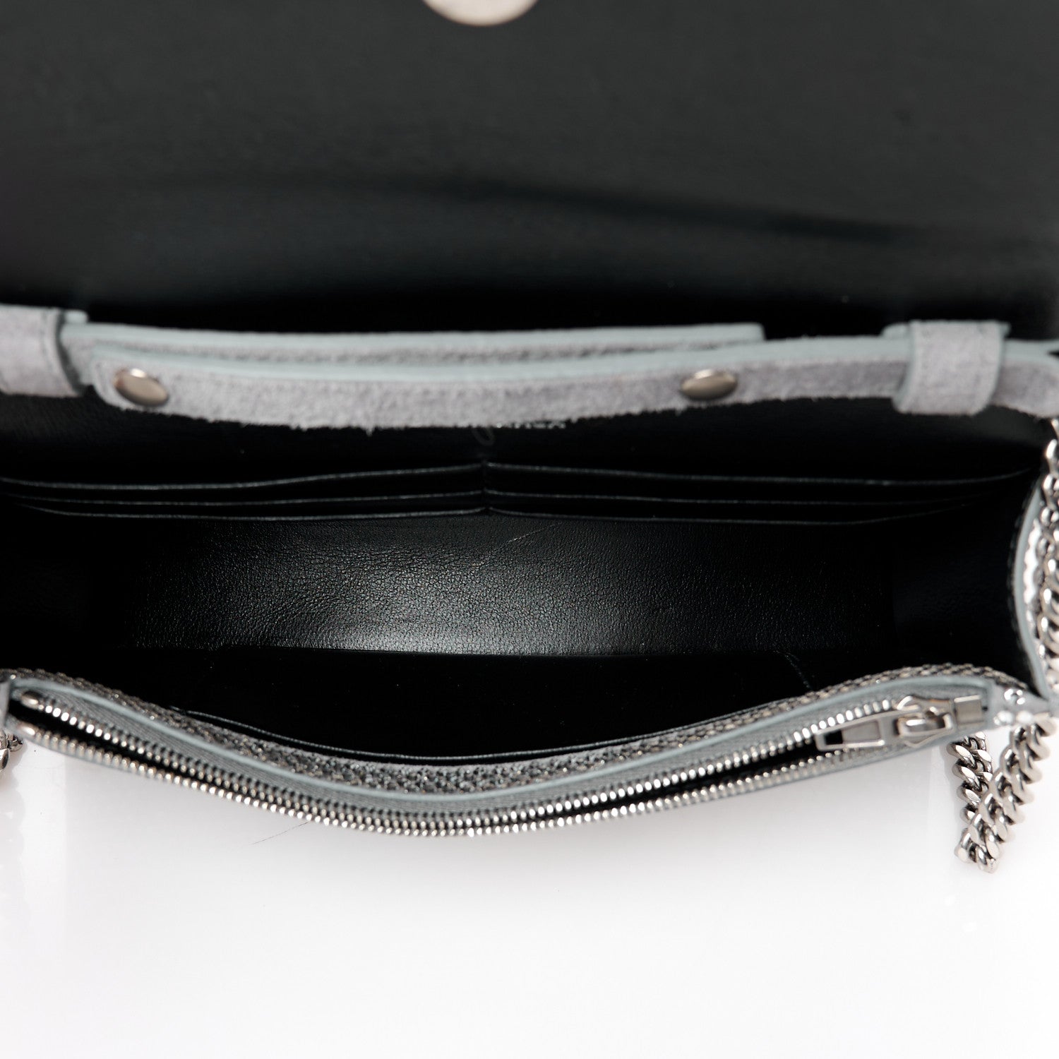 Balenciaga Strass Suede Allover Logo Hourglass Chain Bag Silver Black 5 of 11