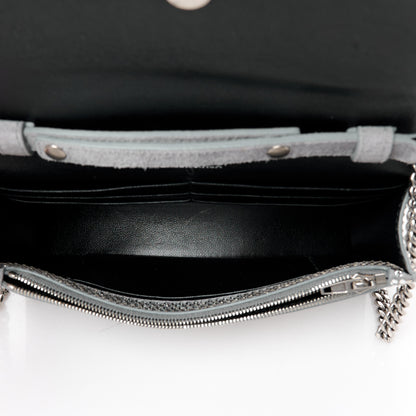 Balenciaga Strass Suede Allover Logo Hourglass Chain Bag Silver Black 5 of 11