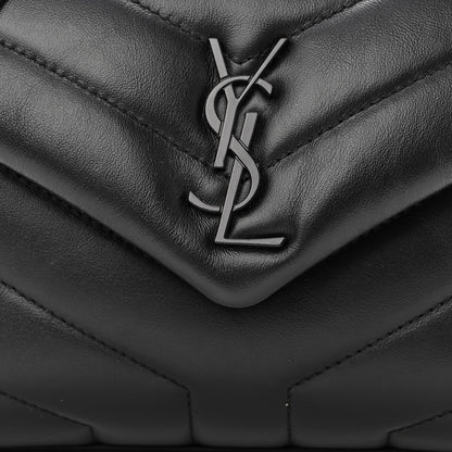 Saint Laurent Calfskin Y Quilted Monogram Monochrome Toy Loulou Crossbody Bag Black 8 of 11