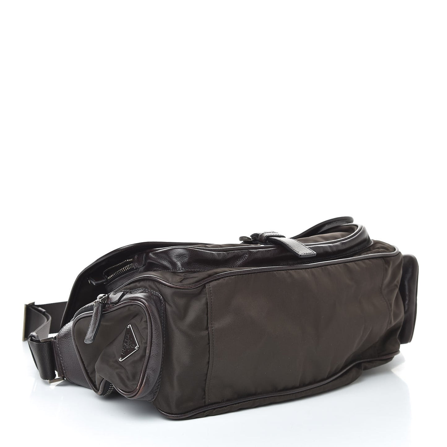 Tessuto Nylon Mix Messenger Bag Ebano