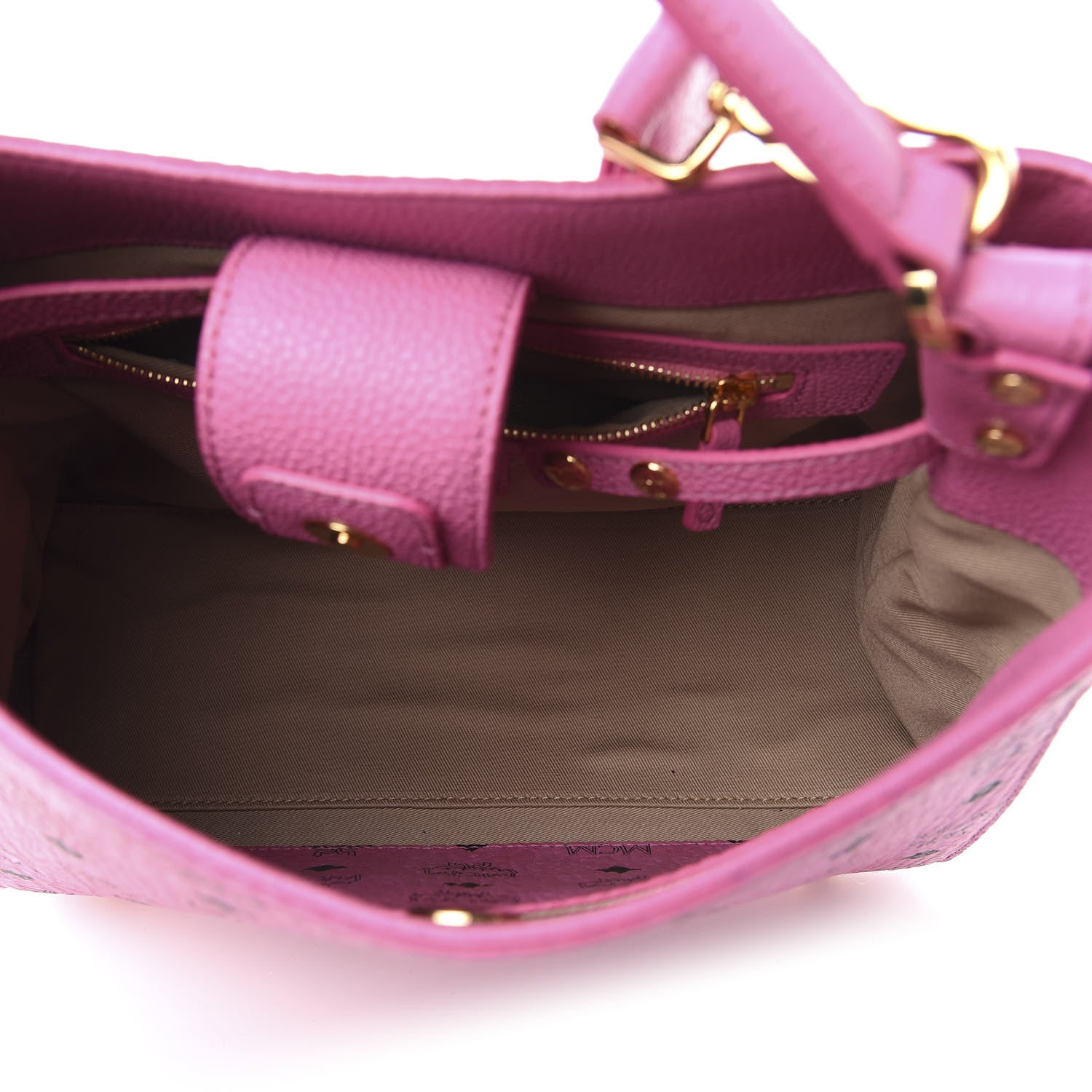 MCM Visetos Corina Shoulder Bag Pink 5 of 10