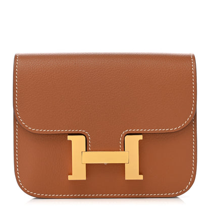 Hermes Evercolor Constance Slim Wallet Gold 2 of 9