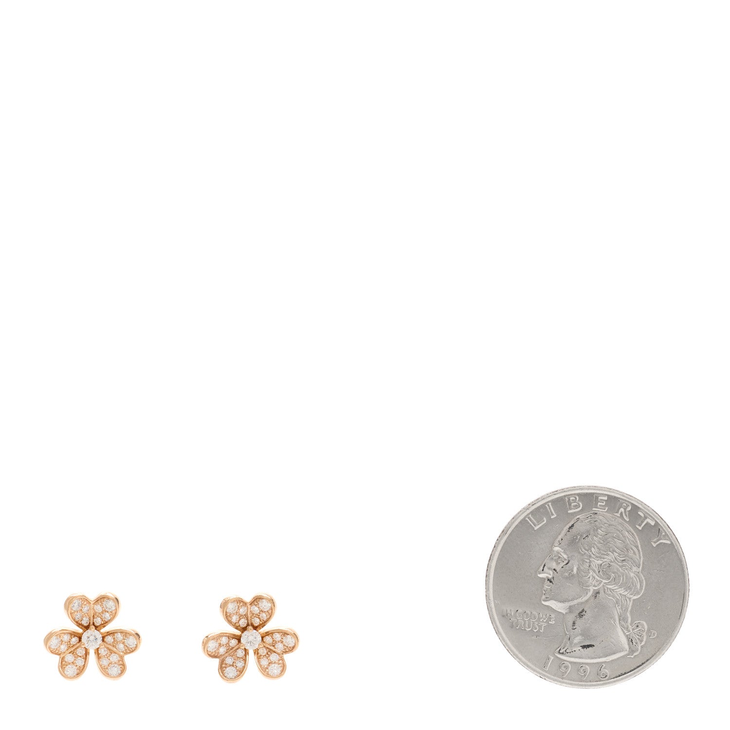 Van Cleef & Arpels 18K Rose Gold Diamond Mini Frivole Pave Earrings 2 of 5