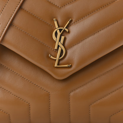 Saint Laurent Calfskin Y Quilted Monogram Small Loulou Chain Satchel Dark Natural 8 of 11