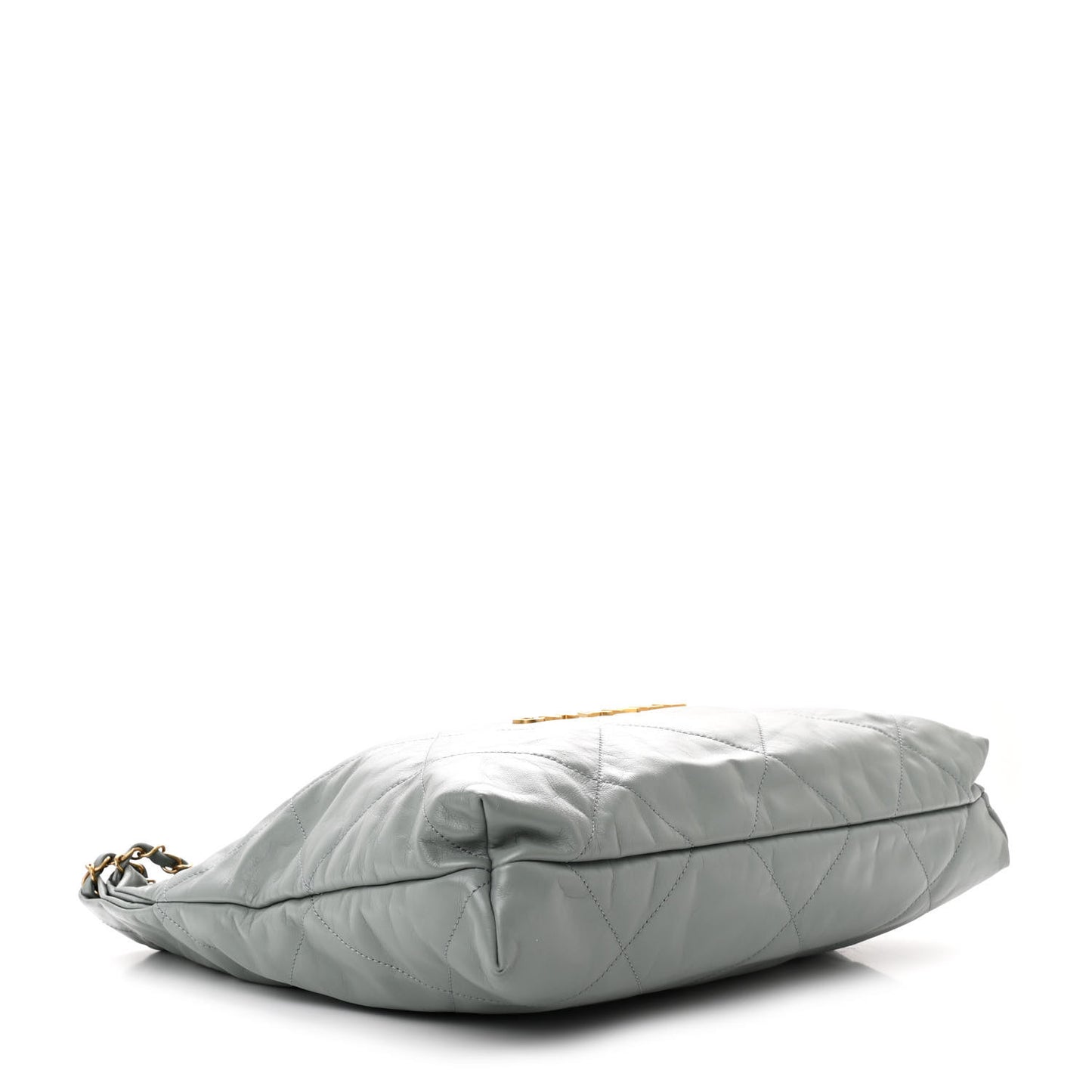 Shiny Calfskin Quilted Chanel 22 Grey