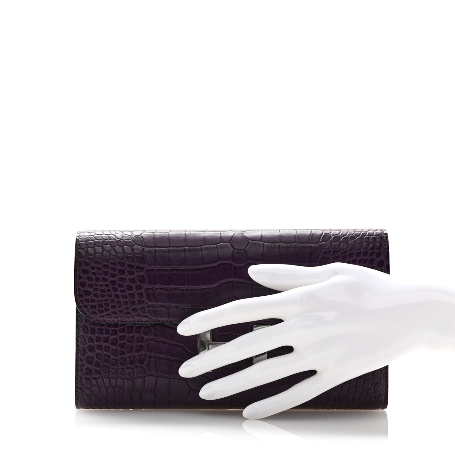 Matte Alligator Constance Long Wallet Amethyst