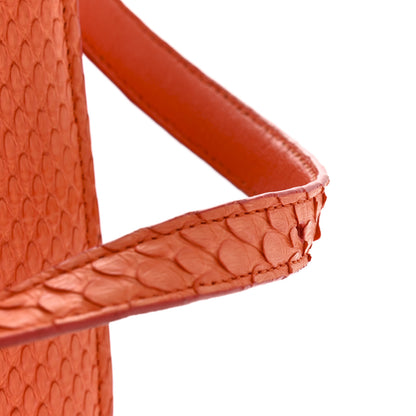 Celine Snakeskin Classic Box Flap Orange 14 of 24