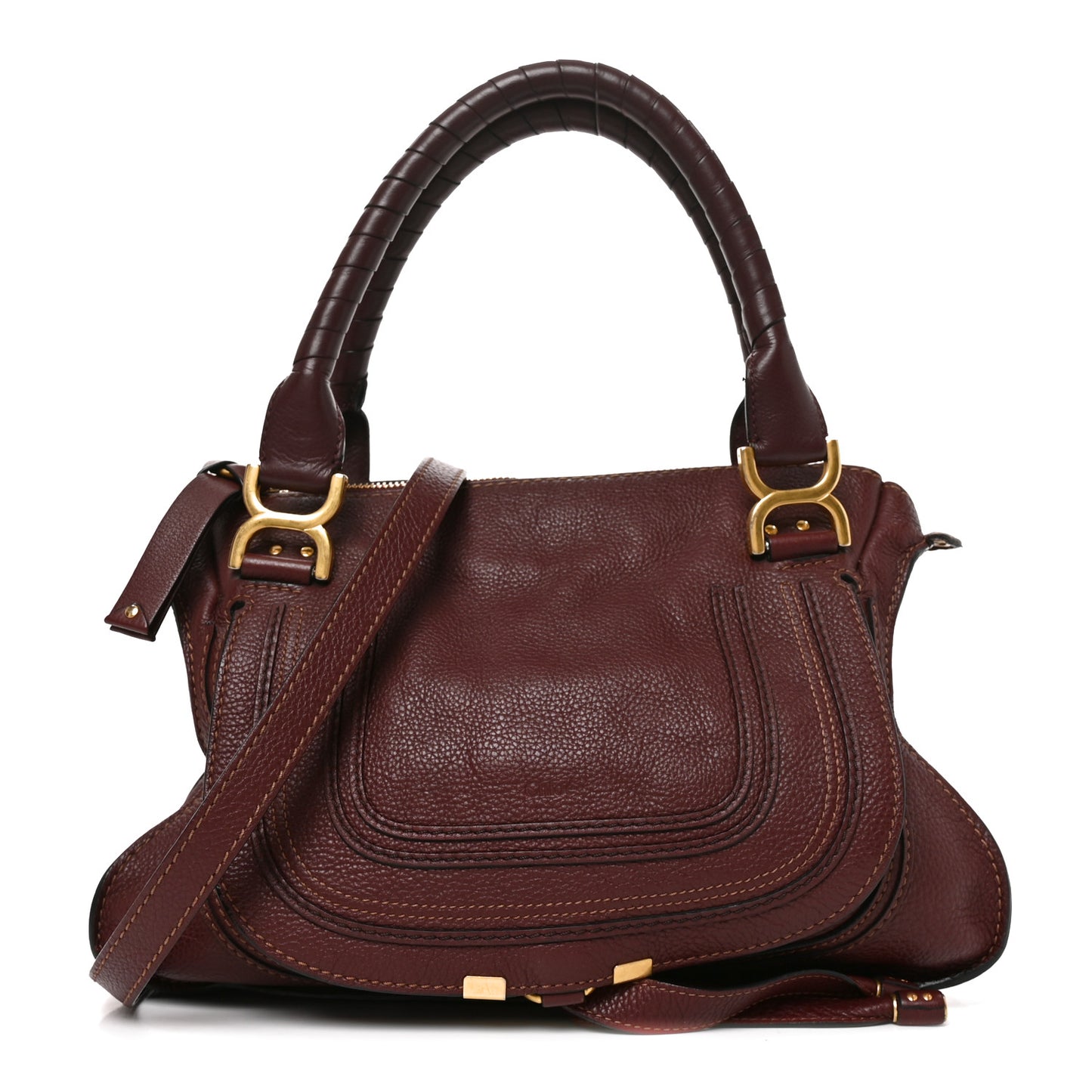 Calfskin Large Marcie Satchel Garnet