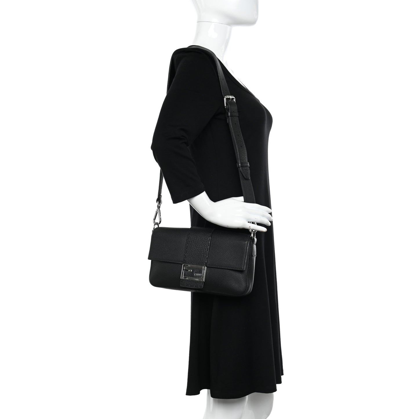 Cuoio Romano Selleria Belt Baguette Bag Black
